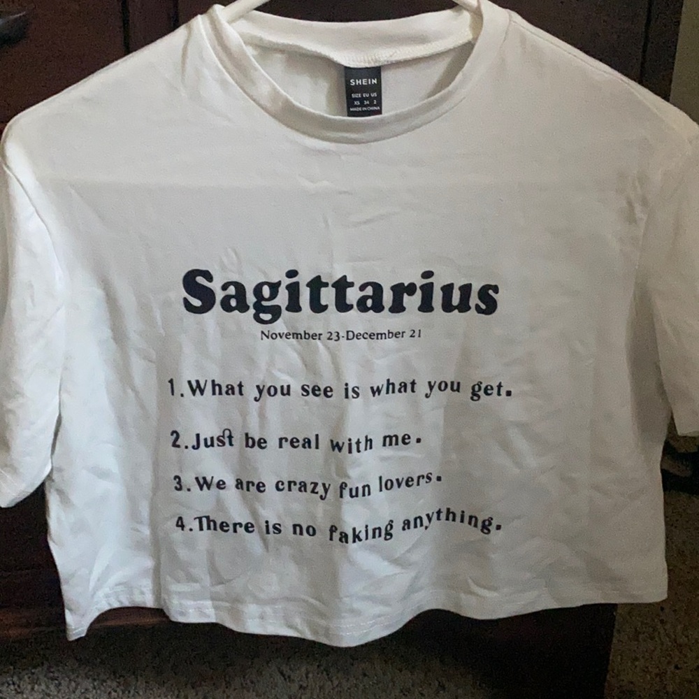 shein sagittarius cropped tee